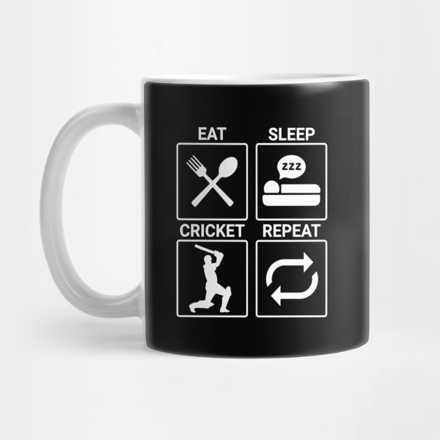 Eat Sleep Cricket Repeat Sports by alltheprints